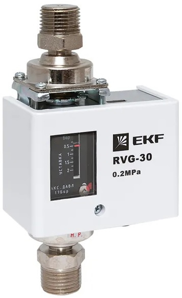 Изображение товара Реле перепада давления EKF RVG-30-0,2-4 15 А для систем водоснабжения и отопления