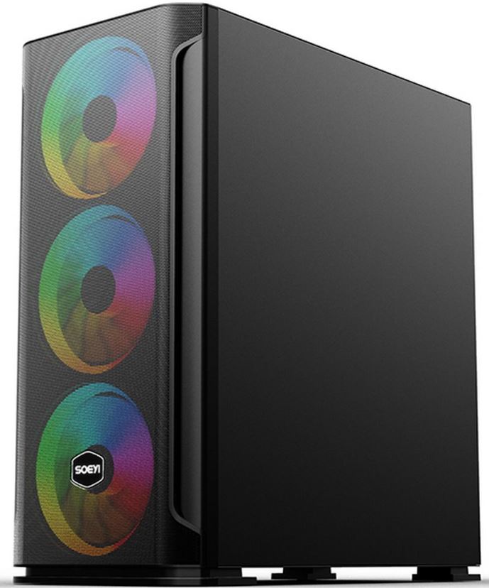 

Корпус eATX SOEYI AX1-B10 без БП, боковая панель из закалённого стекла, 2*USB 2.0, USB 3.2, AX1-B10