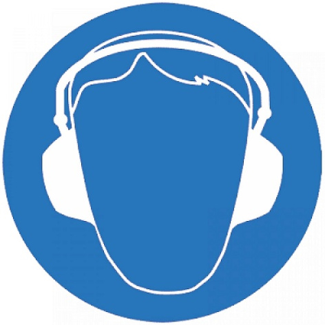 Изображение товара Знак EKF pn-m-03 Работать в защитных наушниках пластик безопасный