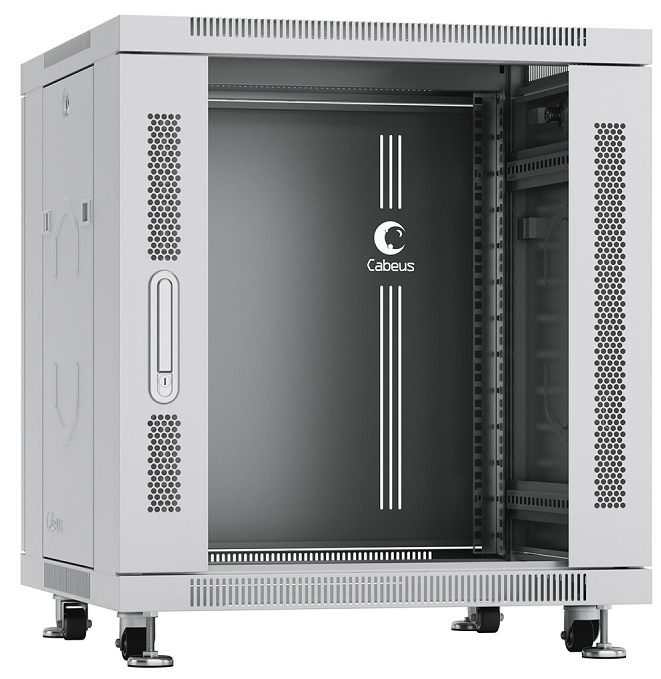 

Шкаф напольный 19", 12U Cabeus SH-05C-12U60/80 600x800x730mm (ШхГхВ) передняя стеклянная и задняя сплошная металлическая двери, ручка с замком, цвет с, SH-05C-12U60/80
