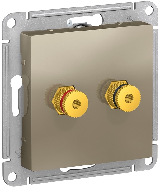 

Розетка Schneider Electric ATN000587 AtlasDesign, аудио, двухместная, шампань, ATN000587