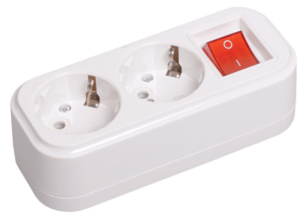 Изображение товара Колодка удлинителя IEK KYP11-16-02-00-ZK разборная 2 розетки для кабеля