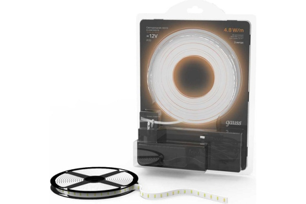 Изображение товара Комплект светодиодных лент Gauss 3 метра с блоком питания и контроллером RGB/Белый