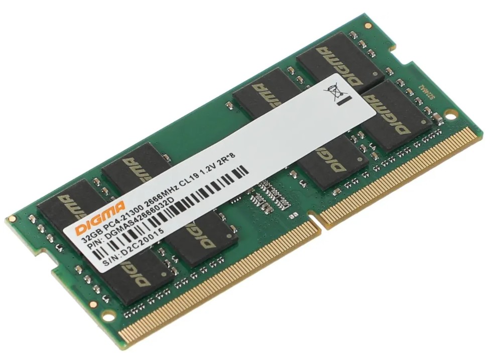 

Модуль памяти DDR4 32GB Digma DGMAS42666032D PC4-21300 2666MHz CL19 1.2В dual rank Ret RTL, DGMAS42666032D
