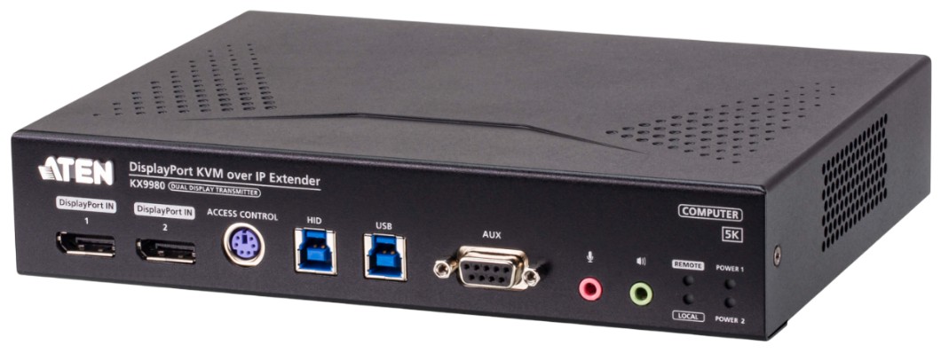 Удлинитель KVM Aten KX9980T-AX-G 5K DisplayPort с доступом по IP и поддержкой двух дисплеев (передатчик)