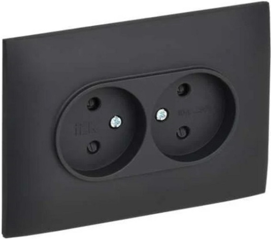фото Розетка двухместная без заземления в сборе IEK SK-R23-10-K53-F в Ростове-на-Дону