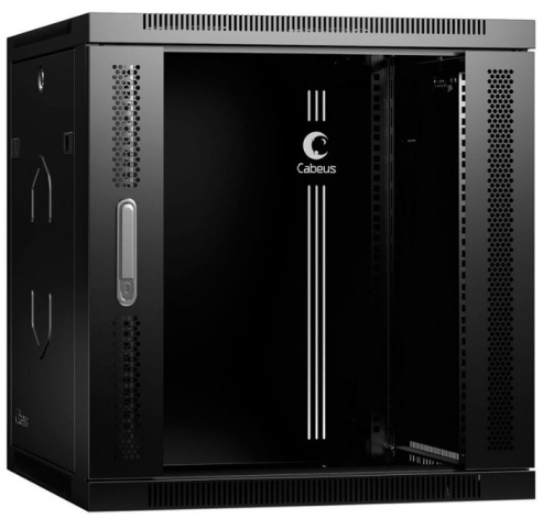 Шкаф настенный 19", 12U Cabeus SH-05F-12U60/35-R-BK