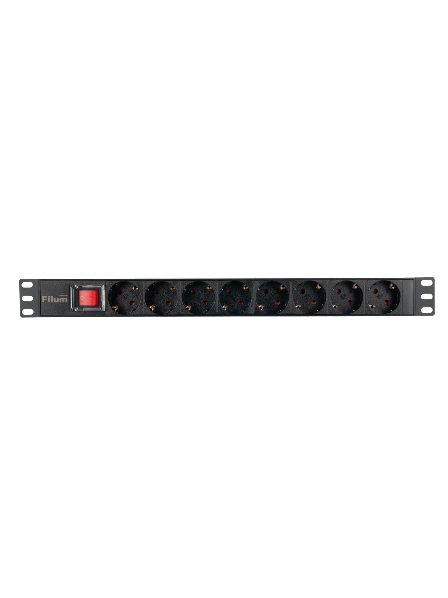 

Блок розеток Filum FL-PDU19-8SCH-PS-2MEU 8 x CEE 7/3 (Schuko), 16A, с выключателем, кабель 2 м с вилкой CEE 7/7, FL-PDU19-8SCH-PS-2MEU