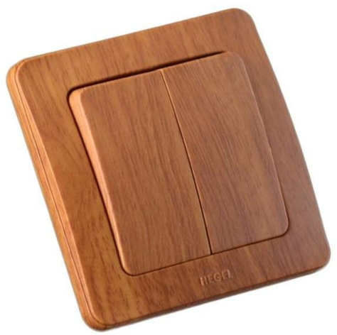 Изображение товара Двухклавишный выключатель HEGEL ВС16-351-05 для домашнего и коммерческого использования