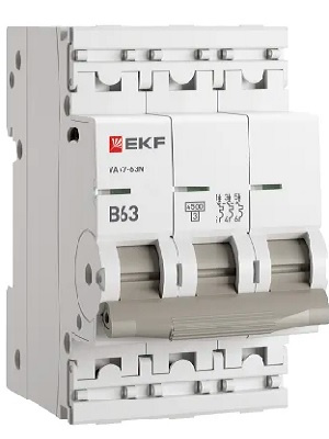 Изображение товара Автоматический выключатель EKF M634363B серия ВА 47-63N PROxima 63А 400В IP20