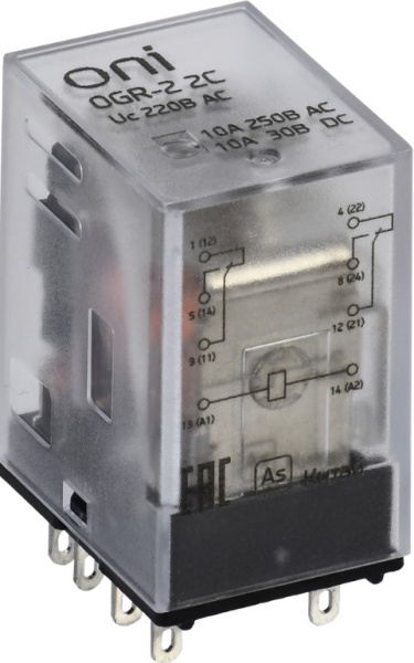Изображение товара Реле промежуточное ONI OGR-2-2C-AC220V для автоматизации