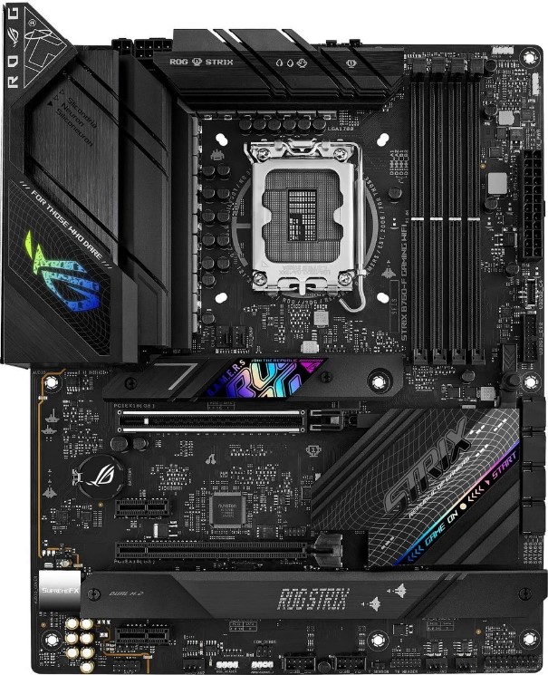 

Материнская плата ATX ASUS ROG STRIX B760-F GAMING WIFI (LGA1700, B760, 4*DDR5 (7800), 2*PCIe, 3*M.2, 4*SATA, WiFi, BT, 8*USB 3.2, 2*USB 2.0, HDMI, DP, ROG STRIX B760-F GAMING WIFI