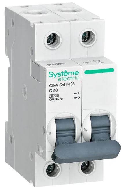 

Автоматический выключатель Systeme Electric C9F36220 City9 Set С 20А 2P 6kA 230В, C9F36220