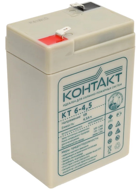 

Батарея аккумуляторная КОНТАКТ КТ 6-4,5 для ИБП, 6В, 4.5Ач, КТ 6-4,5