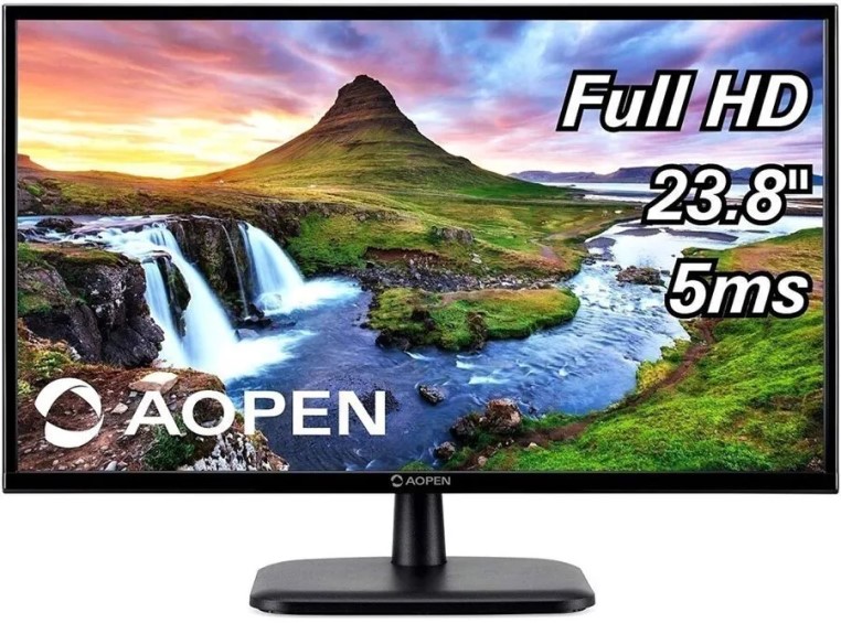 

Монитор 23,8" Aopen 24CV1Ybi UM.QC1EE.002 1920x1080, VA, LED, 5ms, 16:9, 250cd, HDMI, 178°/178°, VGA, черный, 24CV1Ybi