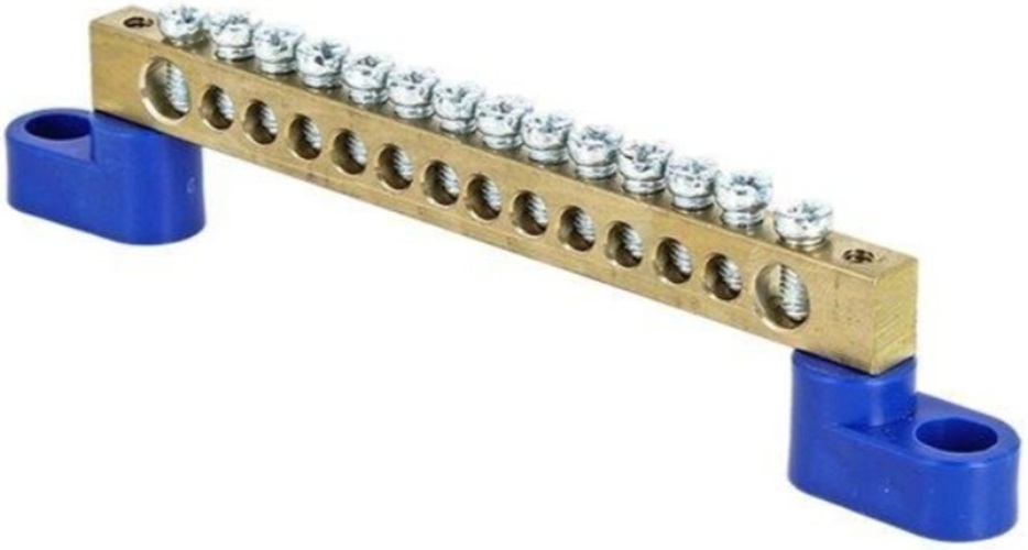 

Шина EKF sn0-63-14-2-r "0" N (6x9мм) 14 отв. латунь 2 синих угловых изолятора розн. стикер, sn0-63-14-2-r