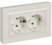 фото Розетка двухместная с заземлением  IEK BR-R27-16-K36-F