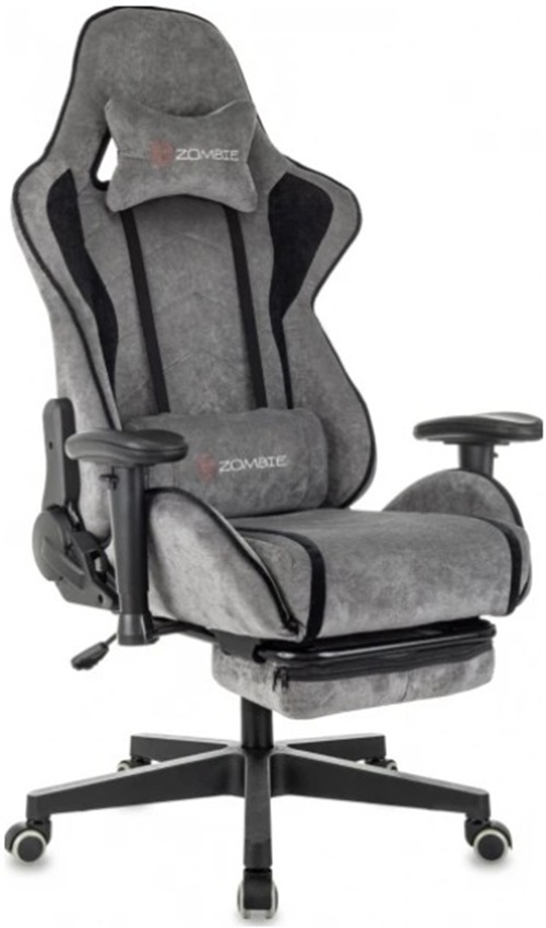 

Кресло игровое ZOMBIE Drift/F GR серый/черный крестовина пластик. подставка для ног, Drift/F GR