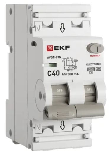Изображение товара Автомат EKF D63N26EA40C300 защита цепей 40 А 2 полюса серия PROxima
