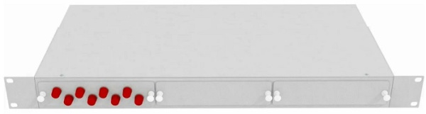 Изображение товара Оптический кросс стоечный Vimcom СКРУ-1U-8FC/U-SM-8AD+8PT/G-GR