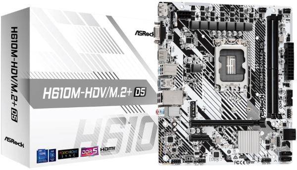Изображение товара Материнская плата ASRock H610M-HDV/M.2+ D5 Micro-ATX