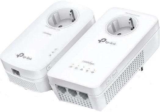 

Комплект адаптеров Powerline TP-LINK TL-WPA8631P KIT AV1300 двухдиапазонных гигабитных с Wi-Fi и встроенной розеткой, TL-WPA8631P KIT