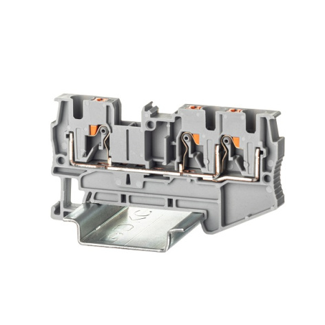 Изображение товара Проходная клемма DKC VPR-4-TWIN-GY для соединения проводов на DIN-рейке