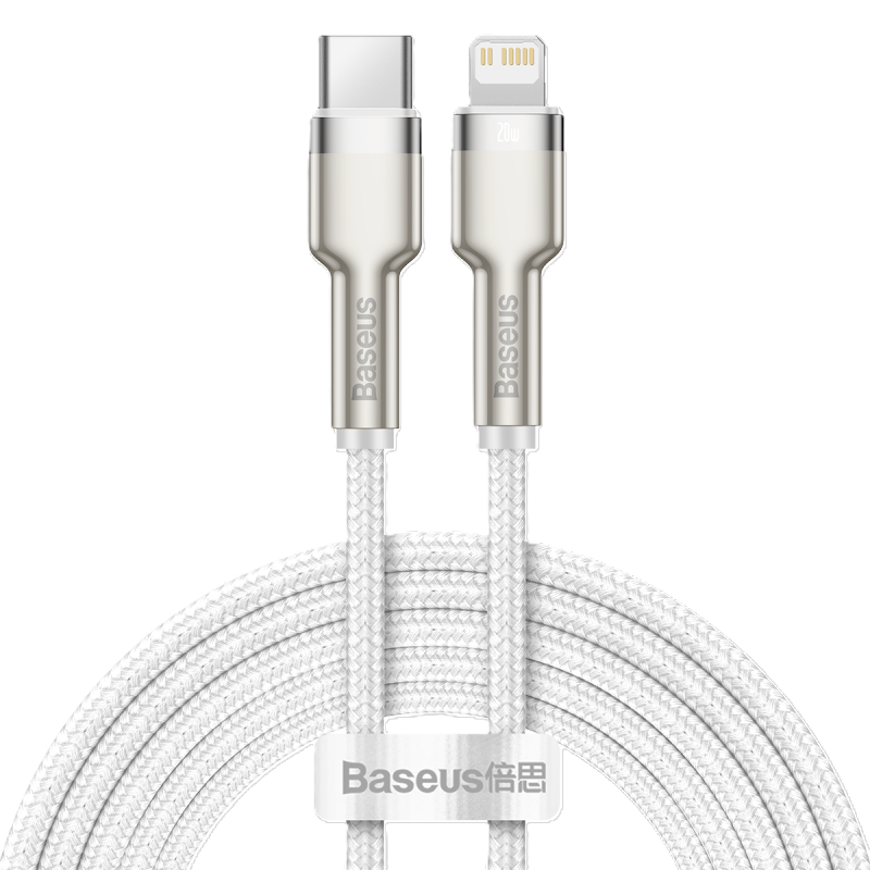 

Кабель Baseus CATLJK-B02 Type-C - Lightning 20W 2m; PD 20W (для iPhone 12 серии), PD 18W (для iPhone 8-11 серии), цинковый сплав + нейлоновая оплётка,, CATLJK-B02