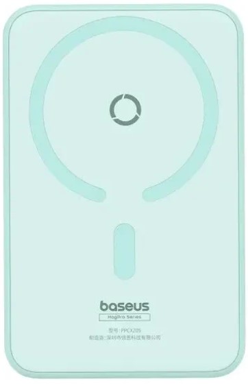 

Аккумулятор внешний портативный Baseus MagPro Magnetic Bracket P10064101333-00 5000mAh 20W Peppermint Blue; с кабелем Type-C to Type-C 30cm White, MagPro Magnetic Bracket