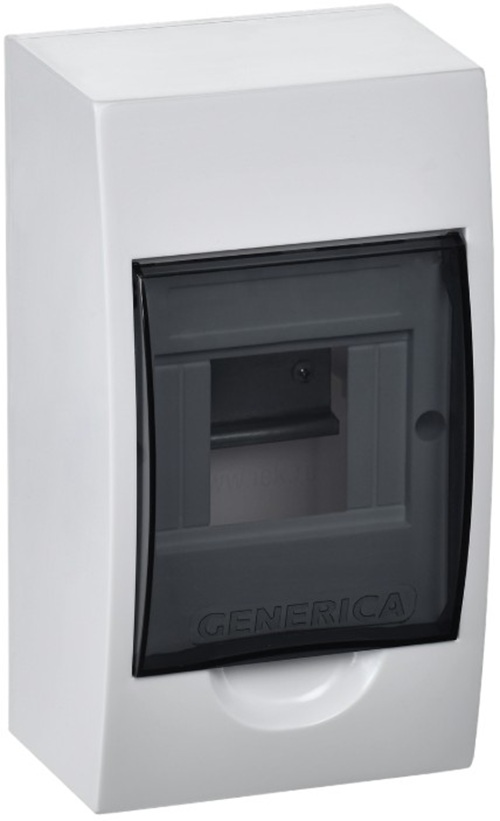 

Щит распределительный навесной GENERICA MKP12-N-04-41-G пластиковый ЩРН-П-4 черная прозрачная дверь IP41 (кратность 20шт), MKP12-N-04-41-G