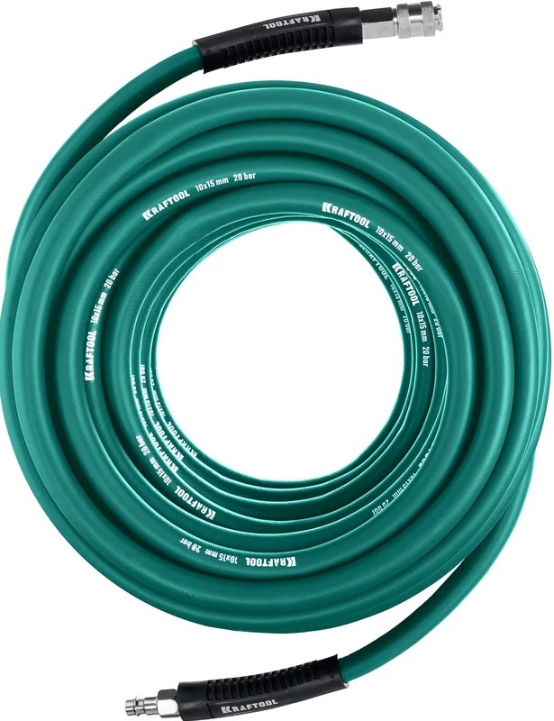 

Шланг Kraftool 06588-10 воздушный с фитингами рапид 10 м, 10x15мм., 20 бар, 06588-10