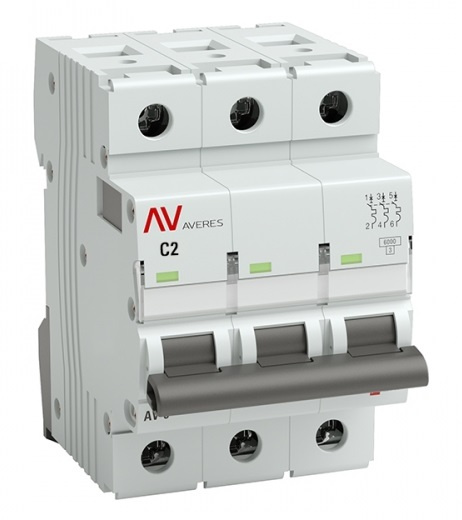 Изображение товара Автоматический выключатель EKF mcb6-DC-3-02C-av для постоянного тока