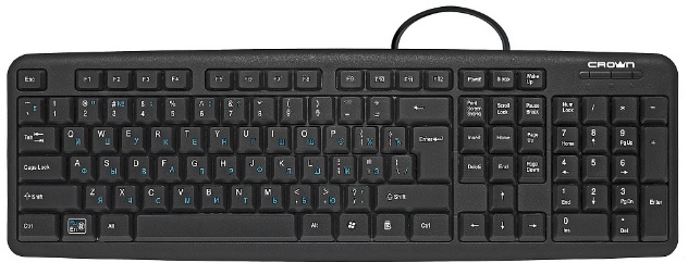 

Клавиатура Crown CMK-F02B (OEM) CM000003404 синяя кириллица, 107 клавиш, 3 клавиши управления питанием, длина провода: 1.8 м, USB, CMK-F02B (OEM)
