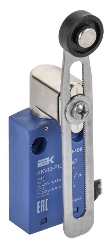 

Выключатель концевой IEK KKV12-P108-1-67 C6N-108 регулируемый рычаг с роликом IP67, KKV12-P108-1-67