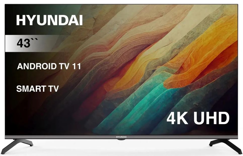 

Телевизор Hyundai H-LED43BU7006 LED 43" Android TV Frameless Metal черный 4K Ultra HD 60Hz DVB-T DVB-T2 DVB-C DVB-S DVB-S2 USB WiFi Smart TV, H-LED43BU7006
