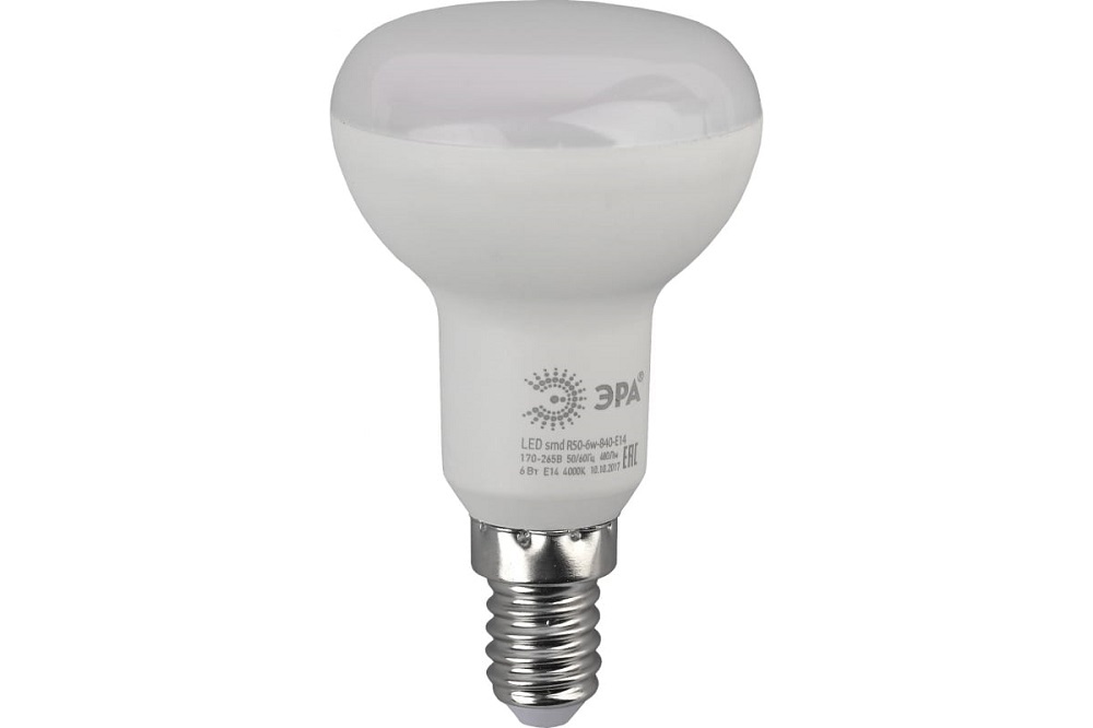 

Лампа светодиодная ЭРА Б0020556 LED R50-6W-840-E14 (диод, рефлектор, 6Вт, нейтр, E14), Б0020556
