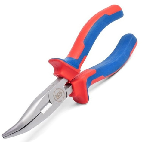 Изображение товара Длинногубцы КВТ 77424 изогнутые 160 мм, хромованадиевые губки, серия МАСТЕР