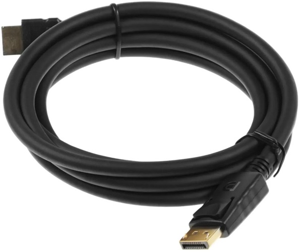 

Кабель интерфейсный DisplayPort-HDMI RETIC DP-HDMI-2M штекер-штекер черный 2 м, DP-HDMI-2M