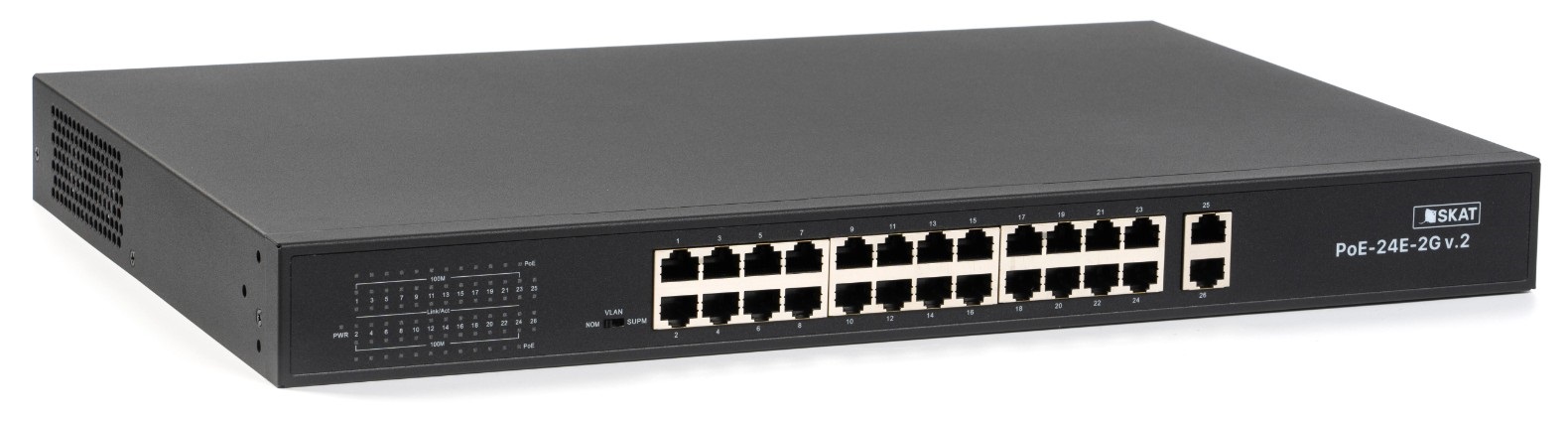 

Коммутатор Бастион SKAT PoE-24E-2G v.2 PoE Plus, мощность 300Вт, порты: 24-Ethernet, 2-Uplink, SKAT PoE-24E-2G v.2