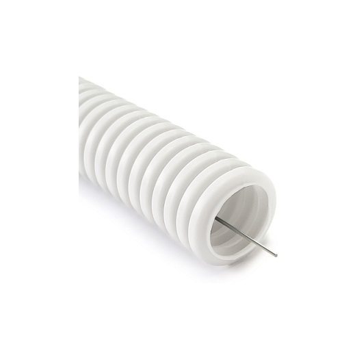 

Труба гофрированная лёгкая Ecoplast 60116HFR-W ПП-FR, с зондом, без галогена, ПЛЛ диам. 16мм ПВ-0 цвет белый (100м), 60116HFR-W