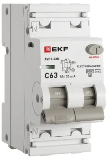 Изображение товара Автомат EKF D63N26M63C30 для защиты электросетей 230 В 63 А
