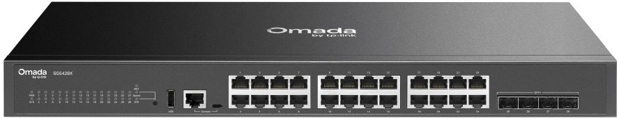 

Коммутатор управляемый TP-LINK SG5428X 24x10/100/1000 RJ45, 4xSFP+, L3, stack, SG5428X