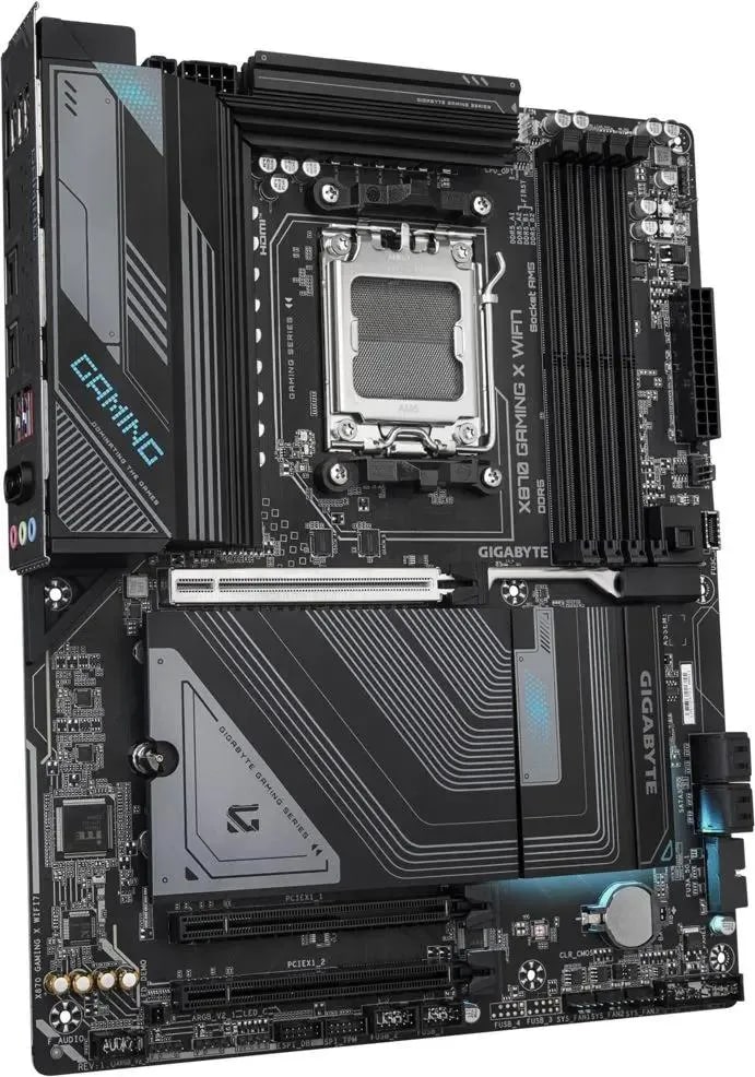 

Материнская плата ATX GIGABYTE X870 GAMING X WIFI7 1.1 (AM5, AMD X870, 4*DDR5 (8200), 4*SATA 6G RAID, 3*M.2, 2*PCIe, WiFi, BT, 8*USB 3.2, 4*USB 2.0, 3, X870 GAMING X WIFI7 1.1