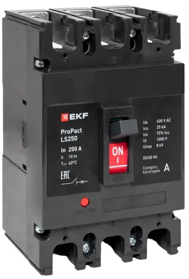 

Автоматический выключатель в литом корпусе EKF mccb-250-25-3-200-ls LS250 25кА 3P 200А ProPact, mccb-250-25-3-200-ls