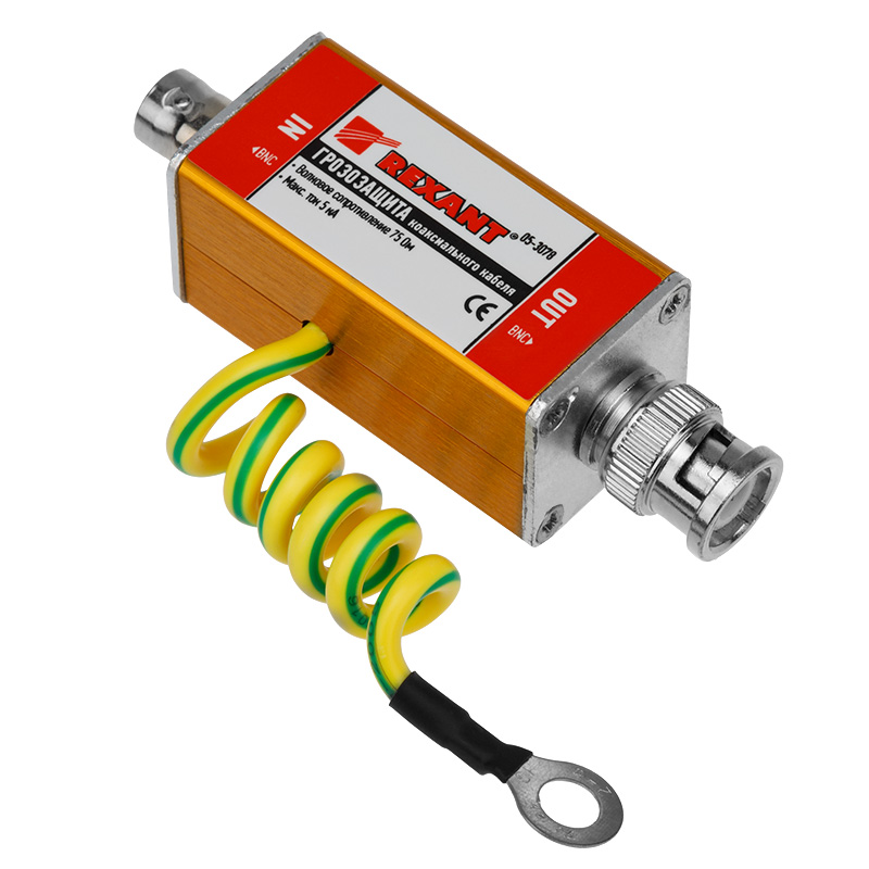 

Грозозащита Rexant 05-3078 коаксиального кабеля BNC разъем, 05-3078