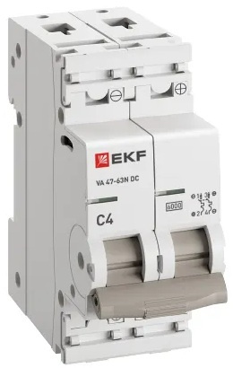 Изображение товара Автоматический выключатель EKF PROxima M63DC624C 4 А DC 500 В