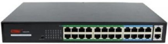 Коммутатор неуправляемый JUST JT-H1024PL 26 портовый PoE в металлическом корпусе, бюджет PoE 250 Вт