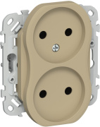 фото Розетка двухместная без заземления  IEK FI-R20-10-1-K59