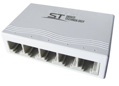 

Коммутатор Space Technology ST-ES51 сетевой неуправляемый, 5 портов RJ45 10/100 Мбит/с; внешний БП DC 5...13В, НЕ в комплекте; 0.5А; 0…+40°C; 82x51x2, ST-ES51