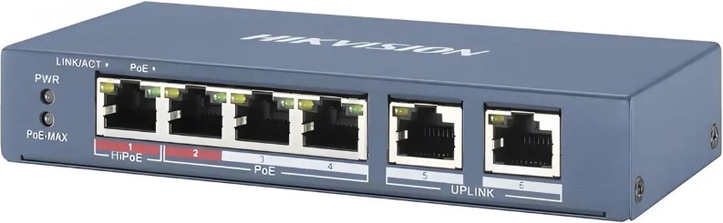 

Коммутатор PoE HIKVISION DS-3E0106P-E/M(B) 6*10/100BASE-TX, DS-3E0106P-E/M(B)